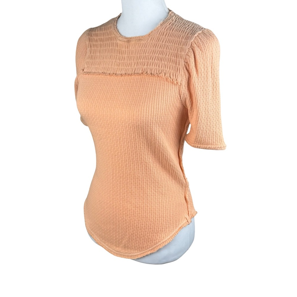 NWT We The Free People Sunset Drive Light Orange 1/2 Sleeve Top Women’s XS